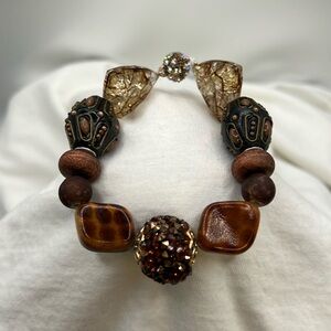 Handmade Bead Bracelet Magnetic Clasp - 7”
